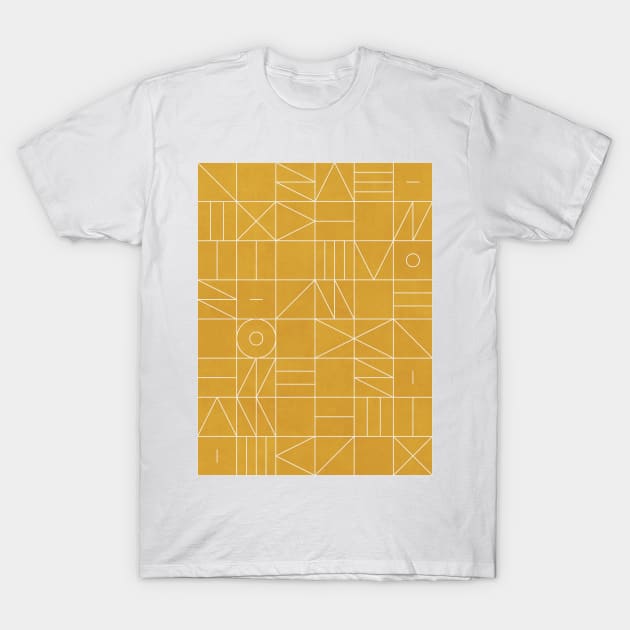 My Favorite Geometric Patterns No.4 - Mustard Yellow T-Shirt by ZoltanRatko